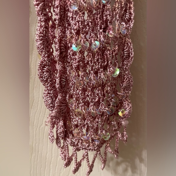 RARE vintage hollister sequin net skinny scarf - Picture 6 of 7